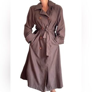 Vintage New York Harbor Brown Trenchcoat Belted Size 18W Works for M-XL